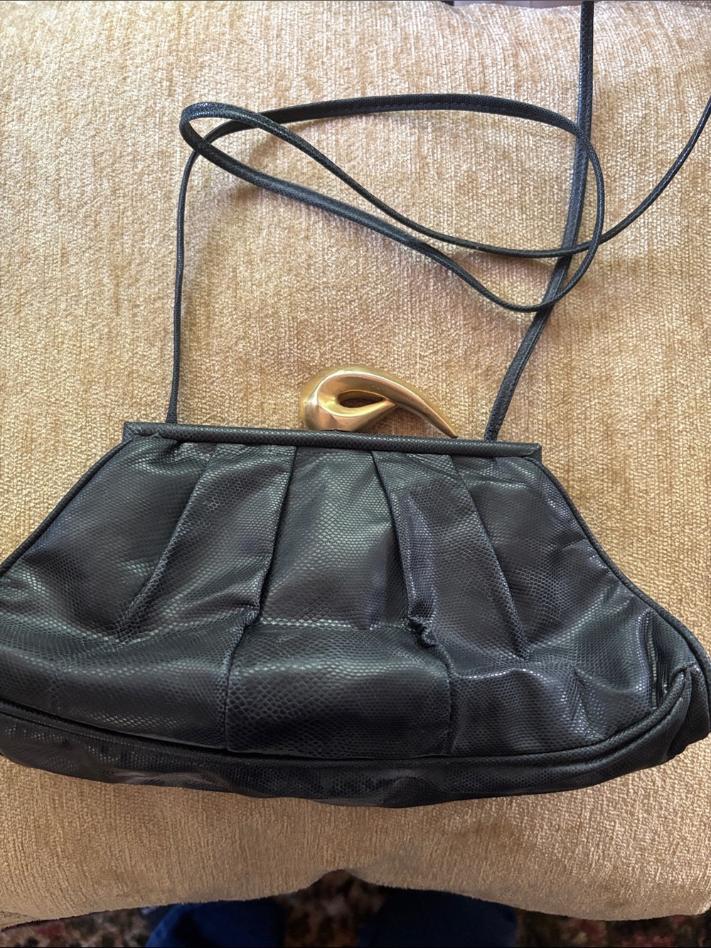 Black Leather Evening Bag
